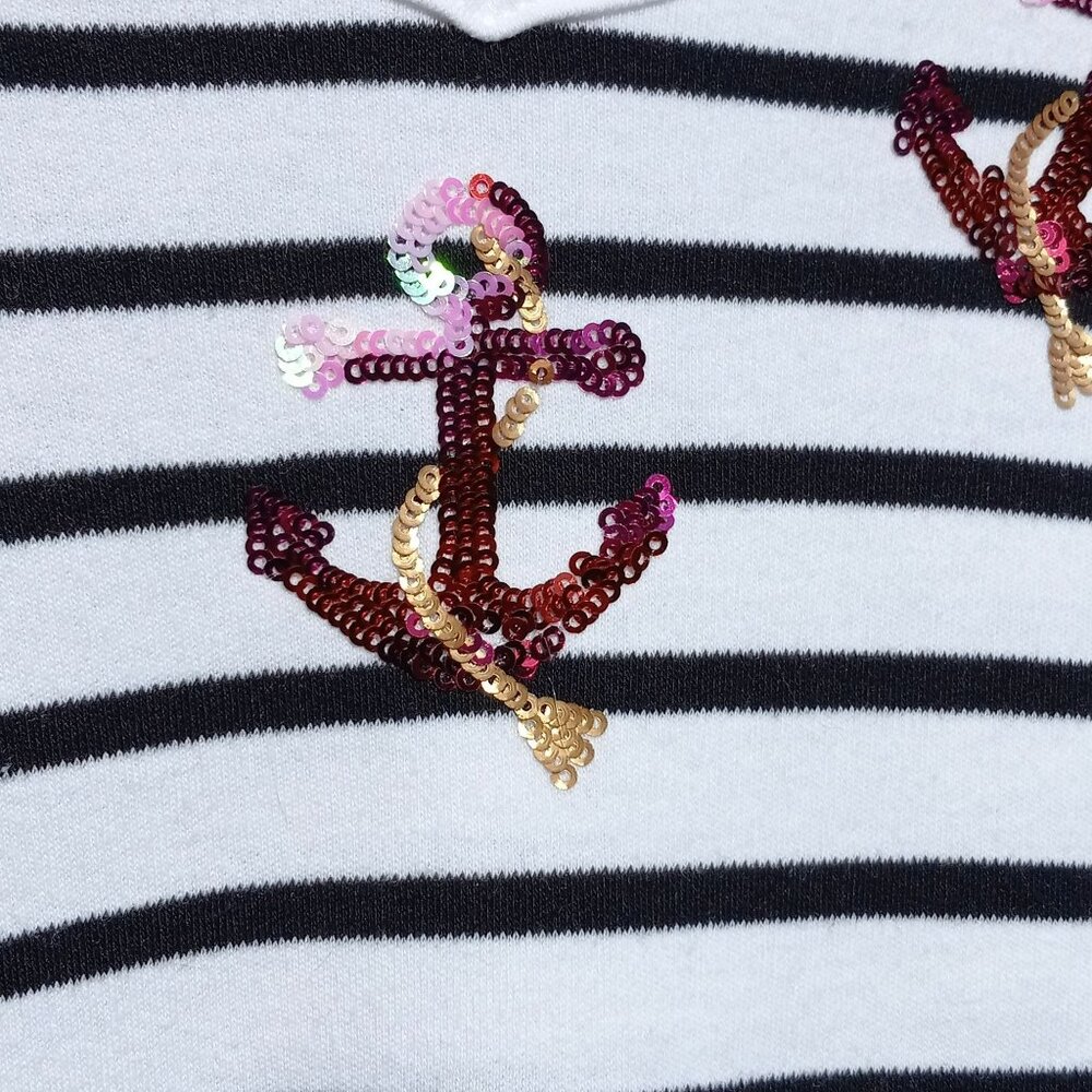 Quacker Factory Tunic Nautical Sequin Anchors V N… - image 5